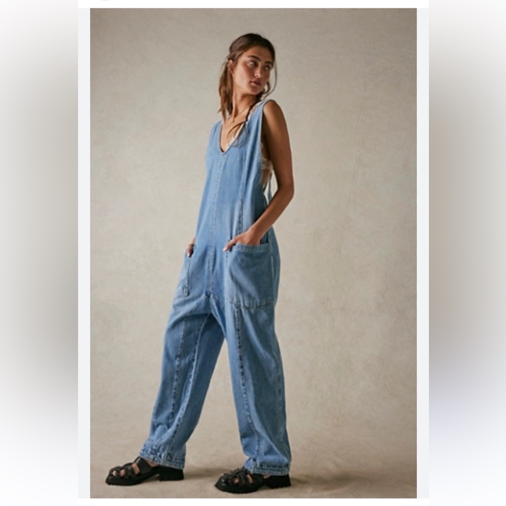 We The Free Soft Blue Denim Top